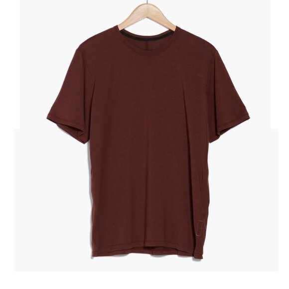 rag & bone Men's Short Sleeve Lightweight Crew T-Shirt Cotton Lyocell Spice Plum - Picture 3 of 4